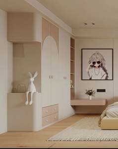 <b>Modern</b> Style High Quality Wooden Wardrobes for Children Customized Factory Living Room Bedroom Furniture with Storage Features - Product Image 1