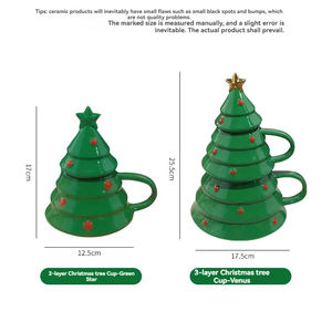 Tasses en céramique de Noël au design unique et luxueux, tasse en céramique avec couvercle - Product Image 6