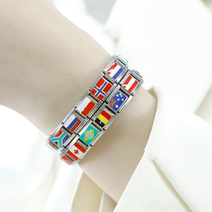 Hapiship Italian Charm Bracelet Country Flag Charms para pulseras al por mayor DJ046 - Product Image 4