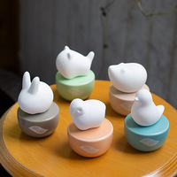 Diffuseur d'huile aromatique en céramique blanche Design animal Bouteille d'air de voiture essentielle et sans parfum sans batterie non électrique