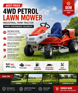 Meilleur prix, logo OEM personnalisable, tondeuse à gazon à essence 4x4, tracteur agricole industriel pour utilisation en jardin et sur terrain, moteur 4 temps, 22 kW, 803 cm³ - Product Image 1
