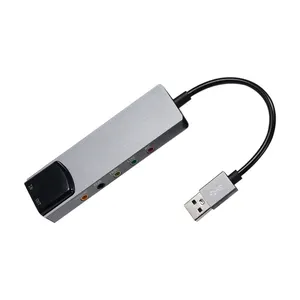 Scheda Audio USB in lega di alluminio 6 canali professionale 5.1 ottico convertitore Audio esterno CM6206 Chipset per PC portatile