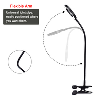 3X Magnifying Glass Table Lamp Flexible Gooseneck Lamp Table Clamp USB LED Desk Lamp USB Illuminated Magnifier for Home Office