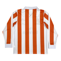 Maillot de football rétro OEM à rayures verticales à manches longues avec col polo personnalisé, logo personnalisé, badge, nom, numéro, maillot de sport pour homme