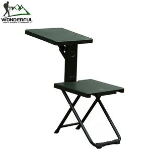 طاولة دراسة فردية قابلة للطي للاستخدام الخارجي مصنوعة من الحديد والبلاستيك المتين، مع مسند ظهر تلسكوبي، تصميم مربع، نمط صيد، قماش أكسفورد - Product Image 2