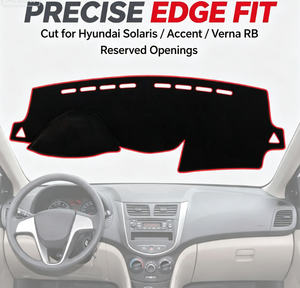 Housse de tableau de bord YMSD pour Hyundai Solaris Accent Verna <span class=keywords><strong>RB</strong></span> 2012-2017, protection solaire intégrale anti-éblouissement géométrique en polyester - Product Image 2
