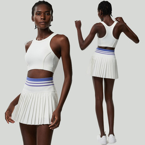Custom Quick Dry Ademend Tanktop Geplooide Tennisskirt Set voor Dames Gym Plus Size - Product Image 4