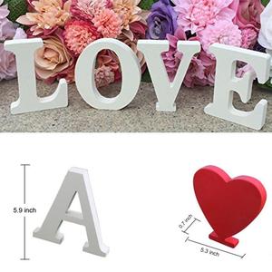 DIY blanco de pie libre boda inicio decoración letras de madera del alfabeto - Product Image 3