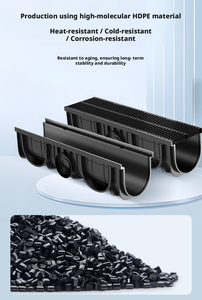 Entrega rápida, venta directa de fábrica de canales de drenaje de polímero HDPE de alta calidad, adecuados para piscinas y entradas de vehículos exteriores. - Product Image 4
