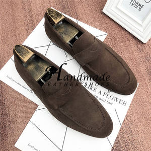 Zapatos de cuero genuino hechos a mano, nuevo estilo, zapatos casuales de negocios para hombre, mocasines de cuero para hombre, zapatos individuales con cubierta de gamuza. - Product Image 2