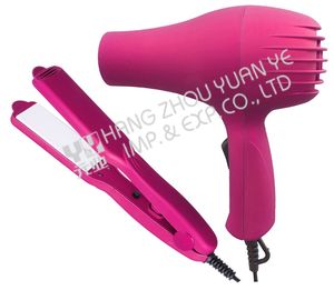 High Quality Colorful Hair Flat <strong>Iron</strong> and Hair Dryer Kit - Product Image 4