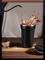 Mug de voyage isotherme en acier inoxydable à double paroi au design moderne avec couvercle rabattable anti-fuite