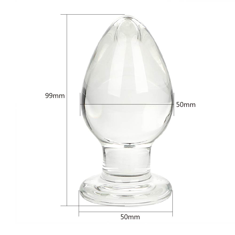 Glass Big Butt Plug with Anal Dilating Beads - Clear Glass Adult Gay Sex  Toy for Enhanced Pleasure