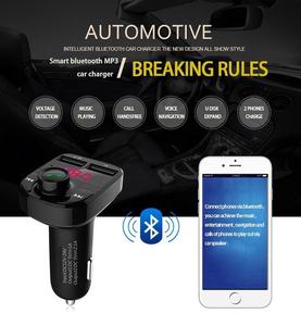 Çift Usb araba şarjı Handsfree <span class=keywords><strong>Bluetooth</strong></span> araç kiti Mp3 çalar araba Fm verici kablosuz Fm verici - Product Image 4