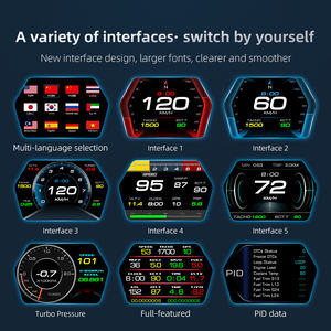2025 nouvelle mise à jour multilingue P17 tête haute affiche Obd2 jauge intelligente compteur de vitesse Gps <span class=keywords><strong>voiture</strong></span> Hud - Product Image 4