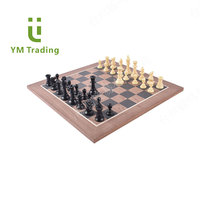 Tournoi d'échecs professionnel grand jeu d'échecs en bois incrusté à vendre avec minuterie d'échecs numérique et pièces