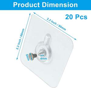 Crochets adhésifs transparents pour accrocher des cadres photo, des horloges, des vis, des autocollants, des clous, best-seller - Product Image 3