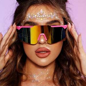 Gafas de Sol Deportivas con Lentes de Espejo Planas para Hombre, Lentes de Una Pieza, Gafas de Sol Extra Grandes para Mujer - Product Image 2