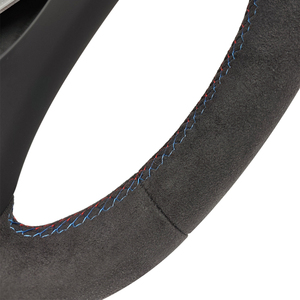 <span class=keywords><strong>Volant</strong></span> en <span class=keywords><strong>Alcantara</strong></span> complet avec bande supérieure rouge et bleue, fond plat, pour BMW Série 1 3 E90 E91 E92 E93 <span class=keywords><strong>M3</strong></span> E82 E81 E87 E88 - Product Image 6
