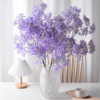 Composition florale artificielle en soie faite à la main, thème Automne Mystérieux, avec Lilas, Fleur de Cerisier et Orchidée, pour la décoration de plafond de salle de mariage