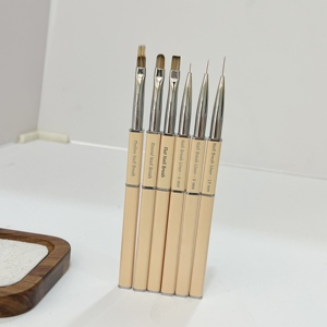 Pinceau à ongles français avec manche métallique, design pistolet coloré, poils en nylon, pour salon de manucure, fournitures en gros - Product Image 5