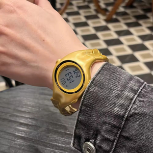 Circular LED Display Date Luminous Acrylic Band Electronic Multifunctional <b>Watch</b> Hot Selling Fashion Plastic Digital <b>Watch</b> - Product Image 4