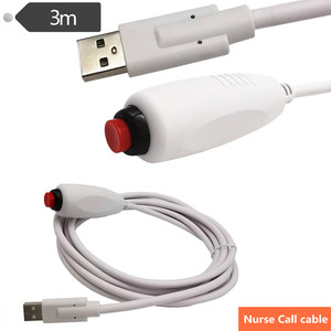 Câble d'appel infirmier universel avec bouton-poussoir et clip pour drap <span class=keywords><strong>de</strong></span> <span class=keywords><strong>lit</strong></span>, 3m - Product Image 2