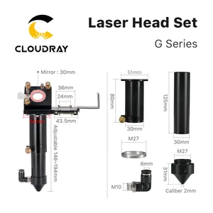 Cloudray-cabezal de corte láser CO2, serie CL257 G, 150w, de alta potencia, con soporte de espejo de 1ª/2ª generación para máquina de corte láser CO2