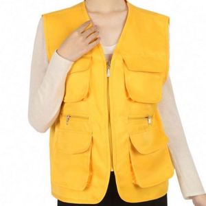Custom Unisex Polyester Short Sleeve Work Vest Jacket Multi-Pocket Promotional Advertising <b>Compressed</b> - Product Image 1