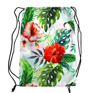 Wholesale Custom Polyester Nylon Gift Pull String Shoe Bags Hiking Sport Gym Polyester Drawstring Backpack Bag