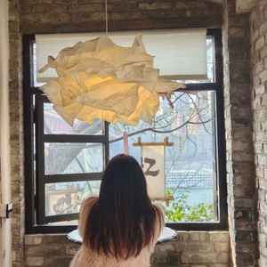 Lampe décorative de style <span class=keywords><strong>japonais</strong></span> <span class=keywords><strong>en</strong></span> <span class=keywords><strong>papier</strong></span> DIY, <span class=keywords><strong>lustre</strong></span> suspendu, hauteur réglable, nuages créatifs, chambre à coucher, bureau, salon - Product Image 3