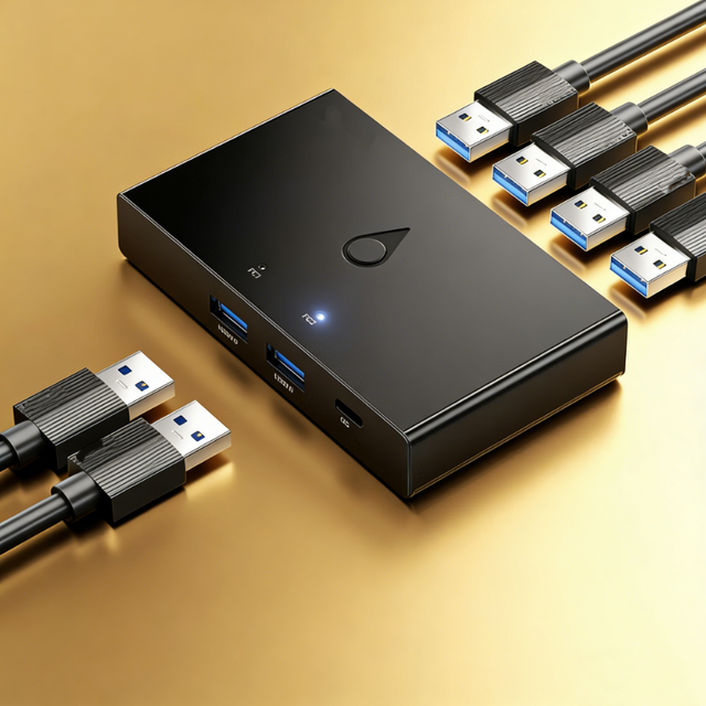 Wholesale OEM Brand Plastic USB 3.0 Sharing Switch 2 PC 4-Port Monitor Keyboard Mouse Printer 2-Port SuperSpeed 5Gbps Office