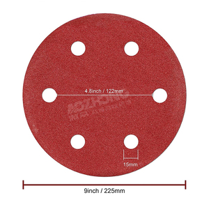قرص صنفرة أحمر من أكسيد الألومنيوم بسعر المصنع 9 بوصة قرص صنفرة دائري ذاتي اللصق من PSA وورق صنفرة ذاتي اللصق تصنعه بنفسك - Product Image 4
