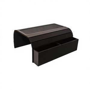 Plateau pliable multifonctionnel en bambou laqué avec compartiment latéral, solution de rangement pour salon, pour téléphones ou boissons - Product Image 1