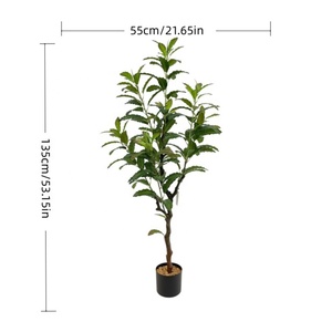 Planta de Croton Artificial de alta calidad con hojas de <span class=keywords><strong>Codiaeum</strong></span> de seda ignífugas UV en maceta para decoración del hogar interior/exterior - Product Image 3