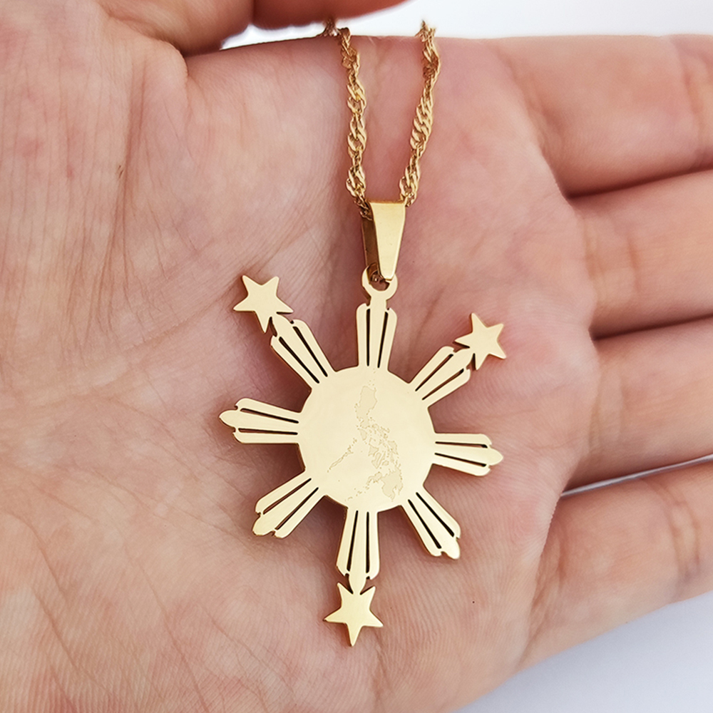 Yongkan Stainless Steel Philippines Map Pendant Necklace - Pilipinas Country Jewelry For Women, Girls, Gift - View #12