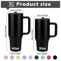 Vente en gros de gobelets isothermes en acier inoxydable de 40 oz avec poignée, gravure au laser, anti-fuite, pour les voyages