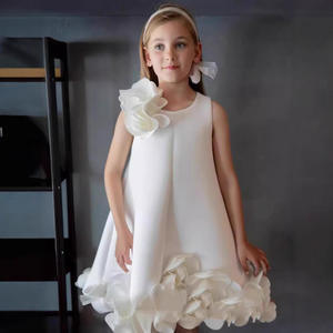 Nouvelle robe <span class=keywords><strong>pour</strong></span> enfants en 3D, robe à fleurs tridimensionnelle, jolie petite fille, style veste, tube droit, robe de princesse douce - Product Image 2