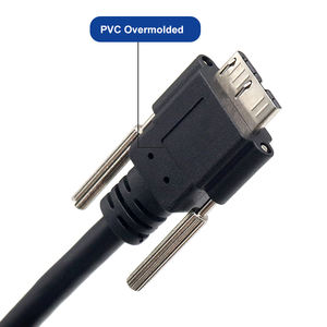 Câble USB 3.0 Micro-B M12 8 broches étanche Romtronic personnalisé, transfert de données haute vitesse, qualité industrielle, gaine en PTFE et aluminium, 12V, à visser - Product Image 4