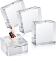 Présentoir carré en acrylique 3x3x1 Cube acrylique clair poli Présentoir pour bijoux et bagues