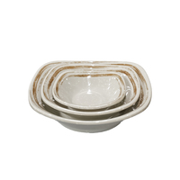 Ensemble de salle à manger en mélamine EG Rustic Charm : finition texturée d'inspiration vintage, vaisselle 4 pièces pour un usage quotidien |   Maison de style bohème moderne