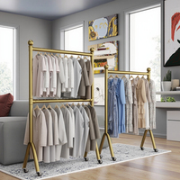 Nouvelle arrivée en usine, moderne, vente en gros, porte-manteau double réglable et mobile pour salle de bain, séchoir à linge durable