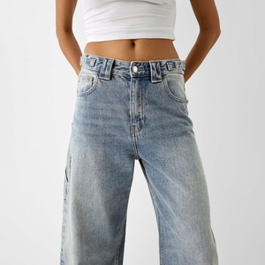 Jeans Anchos de Mujer Personalizables OEM, Nueva Colección en Oferta, Cintura Baja, Lavado Camuflado, Estilo Casual y Moderno - Product Image 4