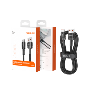 Cable de Carga Rápida Toocki de 100W USB-A a Tipo-C con Blindaje Trenzado, Chip E-Marker y Sincronización de 480Mbps para Teléfonos, Auriculares y Cámaras - Product Image 1