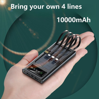 Cargador Solar Portátil con Logotipo Personalizado, Doble Puerto USB, Entrada Dual, Batería de Litio-Polímero Integrada, 4 Cables, Banco de Energía Solar de 10000 mAh