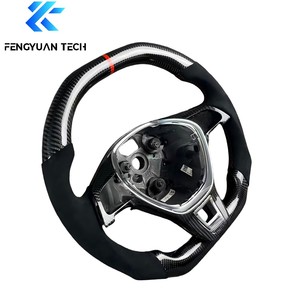 พวงมาลัยคาร์บอนไฟเบอร์พร้อมแป้นเปลี่ยนเกียร์สำหรับรถยนต์ vw Golf <span class=keywords><strong>gti</strong></span> 7 Mk7 7.5 7r R Mk7r audi A3 8v JETTA Tiguan อุปกรณ์ตกแต่ง - Product Image 3