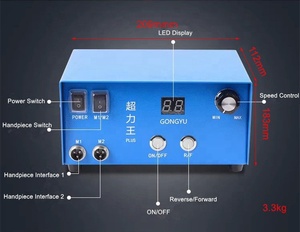 Meuleuse électrique à double poignée 300W pour la façonnage de prothèses dentaires, la découpe de prothèses, la sculpture sur acier et pierre de jade - Product Image 2