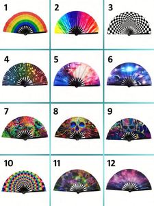 Large 13 Inch 33 cm Bamboo <b>Folding</b> Hand Fan Folk Art Style Carved Portable Business Gift Stocked Promotional Item - Product Image 6