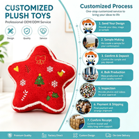 Coussin en peluche étoile rouge OEM ODM, coussin imprimé Noël avec sapin et flocon de neige pour canapé, décoration de fêtes, cadeau