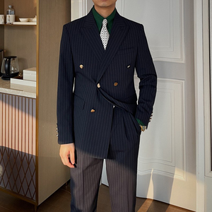 Factory <span class=keywords><strong>Outlet</strong></span> Trajes para <span class=keywords><strong>hombre</strong></span> Italiano de alta calidad a rayas <span class=keywords><strong>Traje</strong></span> Delgado Novio Boda Hombres <span class=keywords><strong>Traje</strong></span> - Product Image 5